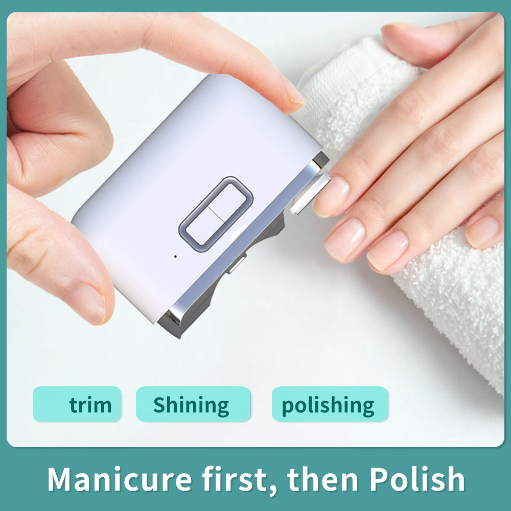 Electric Nail Clipper and Polisher 2-in-1 Rechargeable USB Manicure Tool
