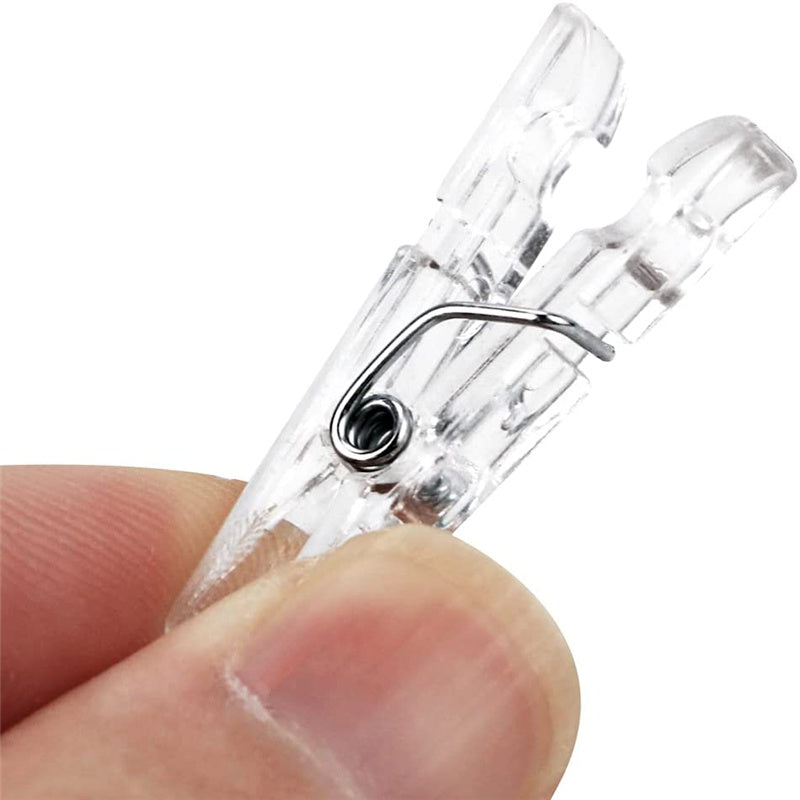 Mini Transparent Plastic Clips for Photos and Towels Pack of 50 or 100