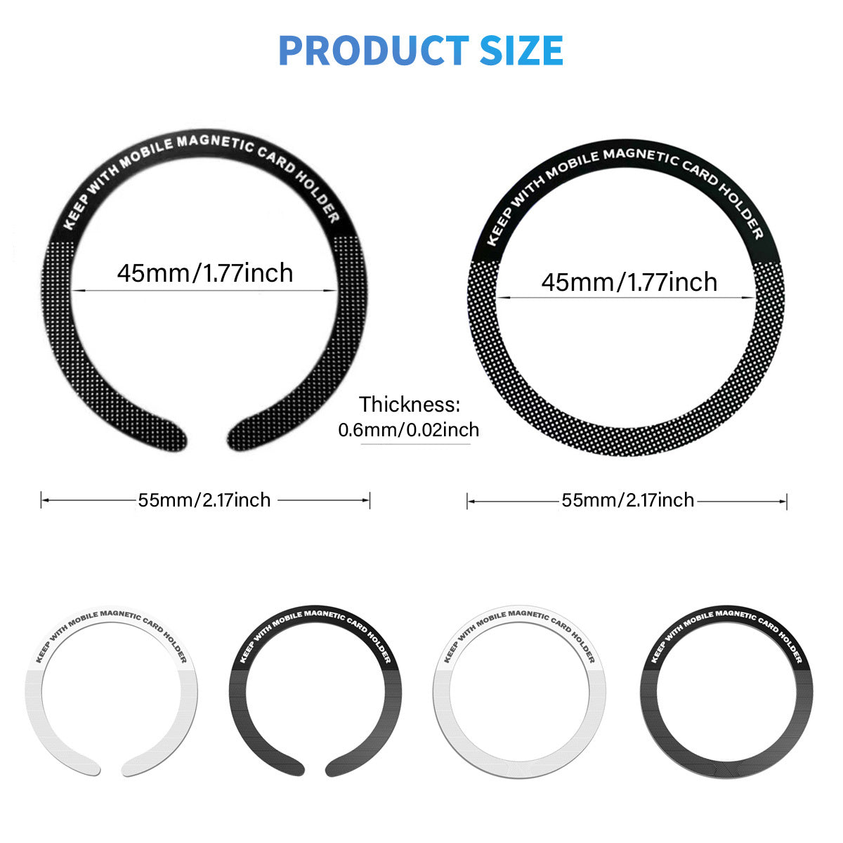 Universal Magnetic Suction Ring for Phone Wireless Charging Car Mount Stickers