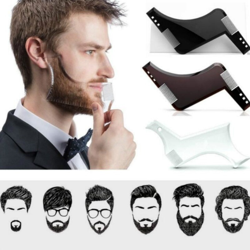 Herramienta de peinado para barba masculina, peine de forma doble, eliminación de vello y maquinilla de afeitar