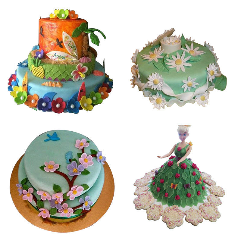 3D pishirish uchun to'plam 33-bosqichli fondant kesgich, tort asboblari, pechene shakllari, pishirish va bezash