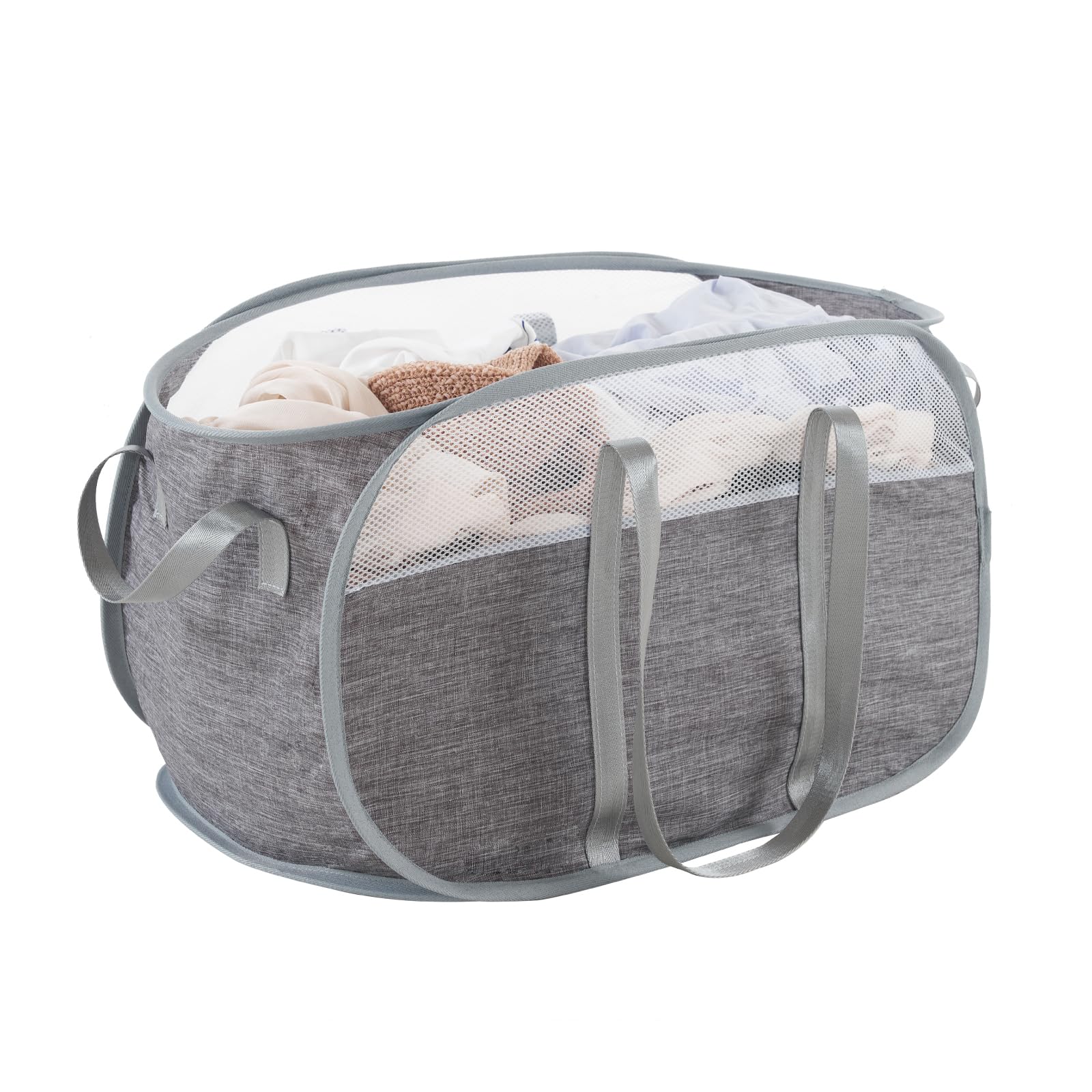 Cesta de ropa plegable con asas reforzadas, cesta pop-up duradera para el hogar, dormitorio y viajes