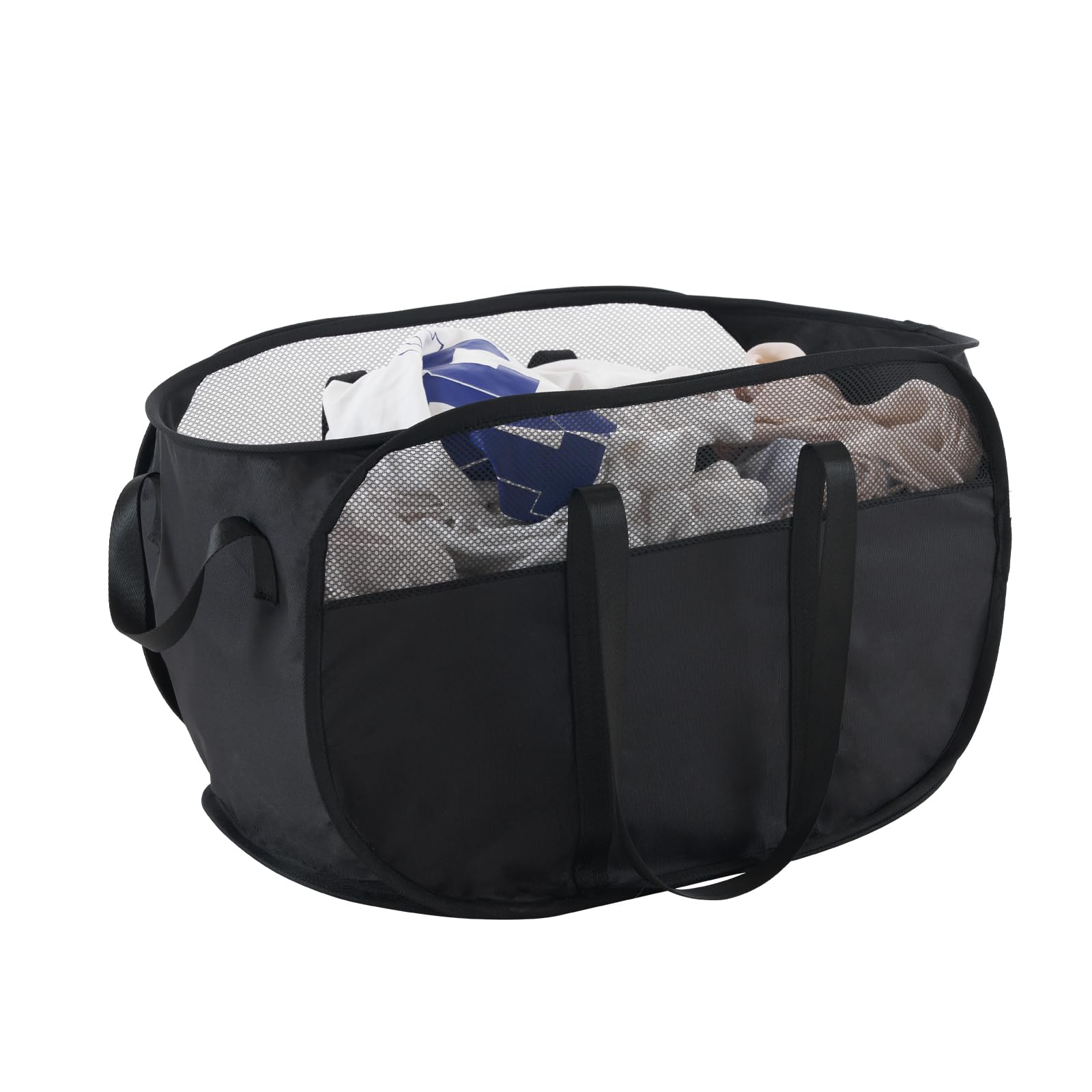 Cesta de ropa plegable con asas reforzadas, cesta pop-up duradera para el hogar, dormitorio y viajes