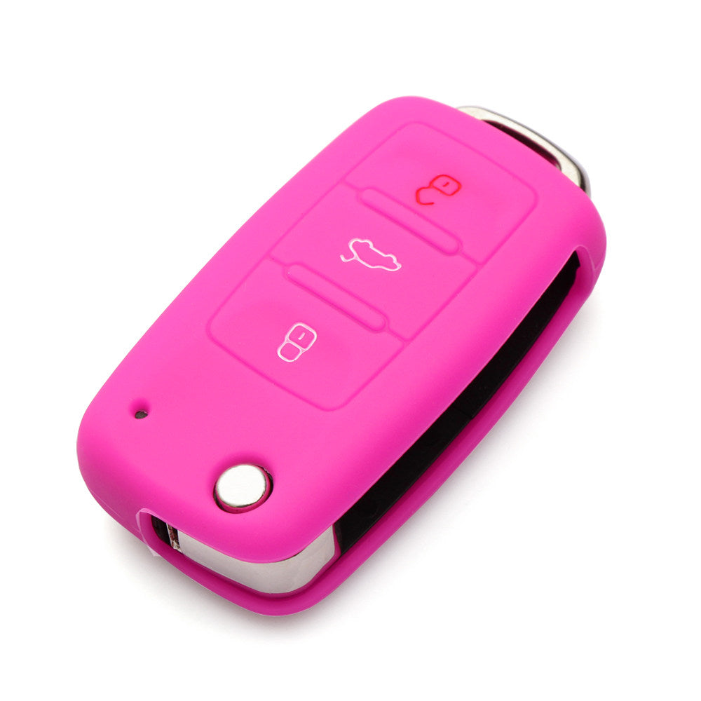 Car Key Cover Silicone for Golf Jetta Yeti Rapid Seat Leon Ibiza 3 Button