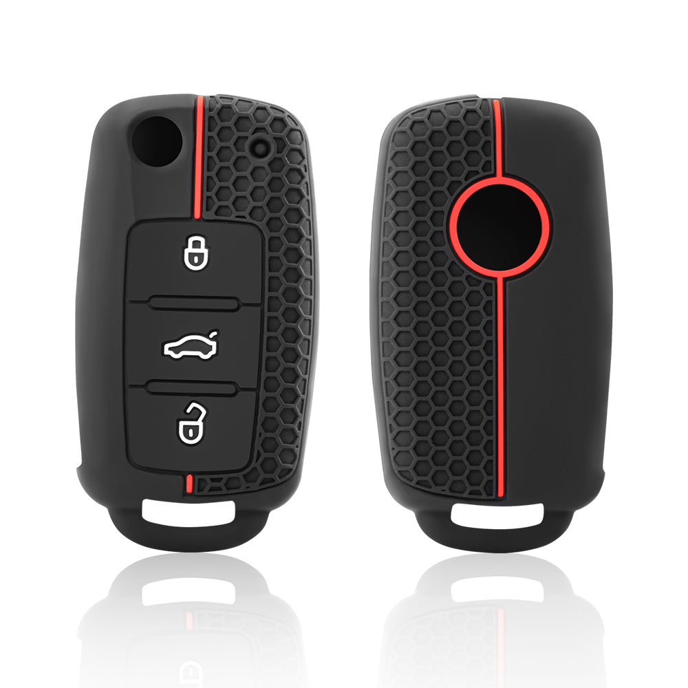 Car Key Cover Silicone for Golf Jetta Yeti Rapid Seat Leon Ibiza 3 Button