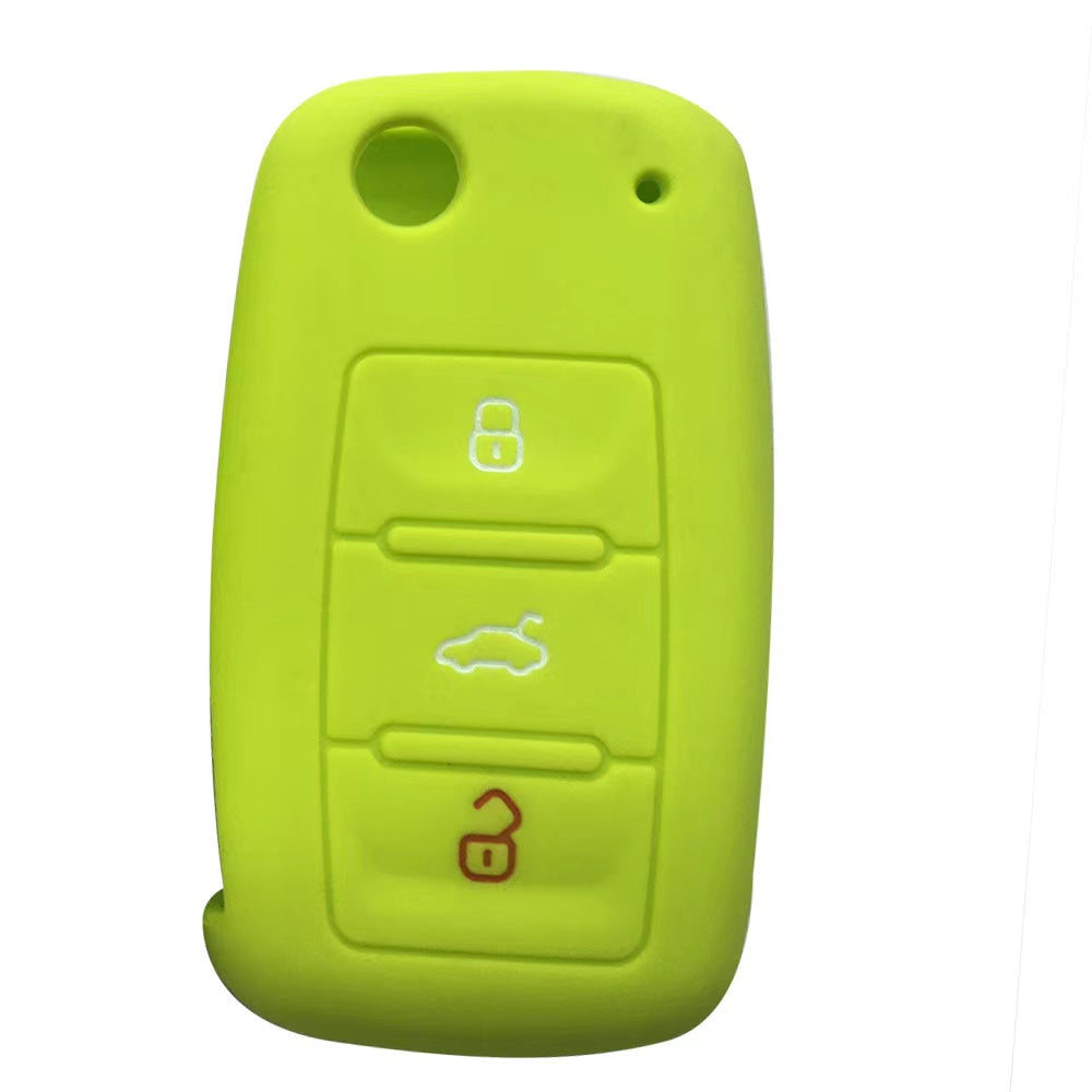 Car Key Cover Silicone for Golf Jetta Yeti Rapid Seat Leon Ibiza 3 Button