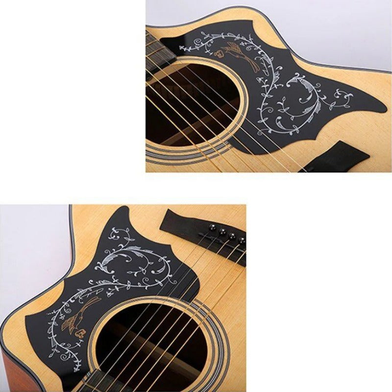 Acoustic Guitar Pickguard 40-41 Inch Scratch Protection Decorative Pattern Black Red White