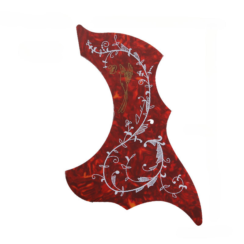 Acoustic Guitar Pickguard 40-41 Inch Scratch Protection Decorative Pattern Black Red White