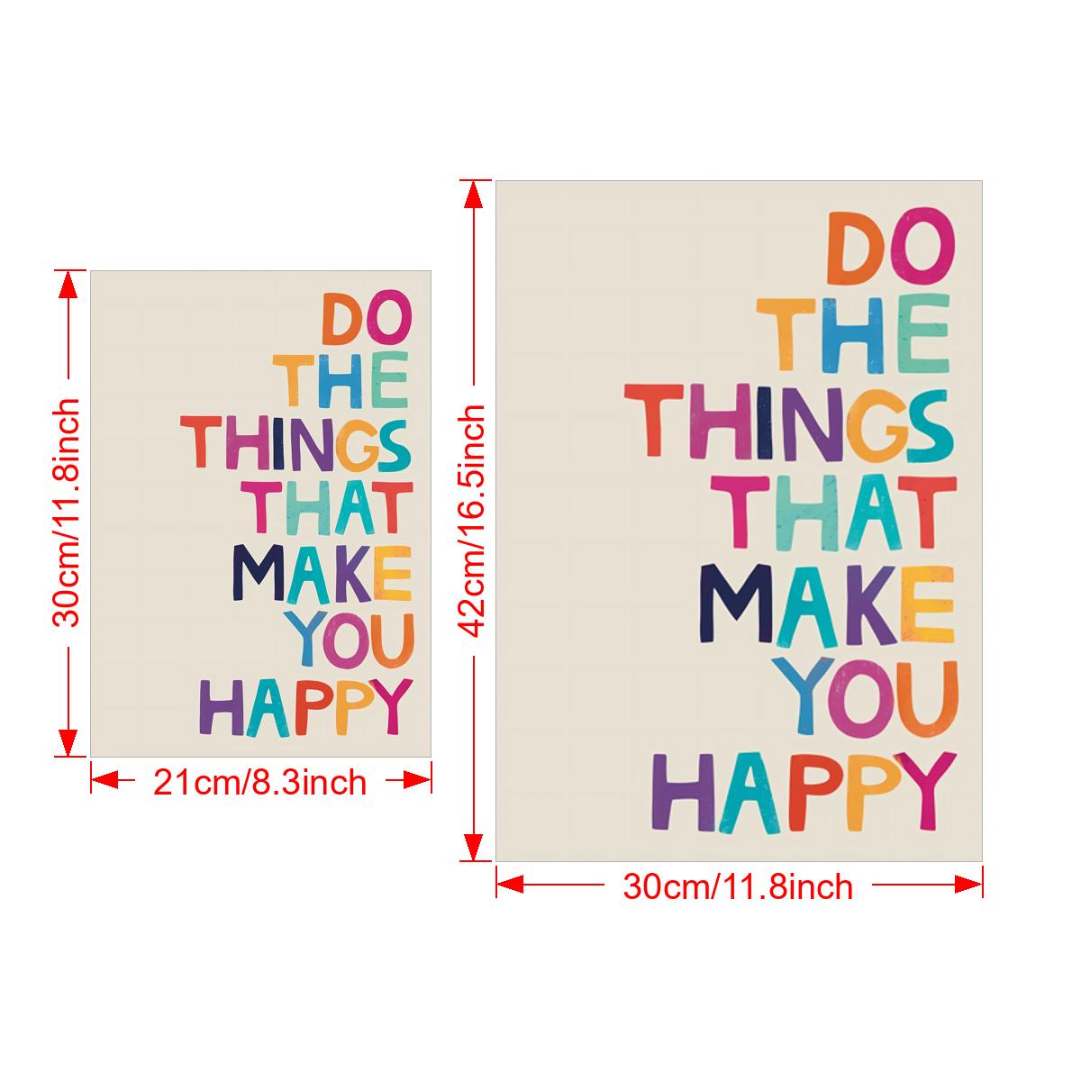 Motivational Alphabet Letter Print Canvas Wall Art for Home Office Bedroom Decor