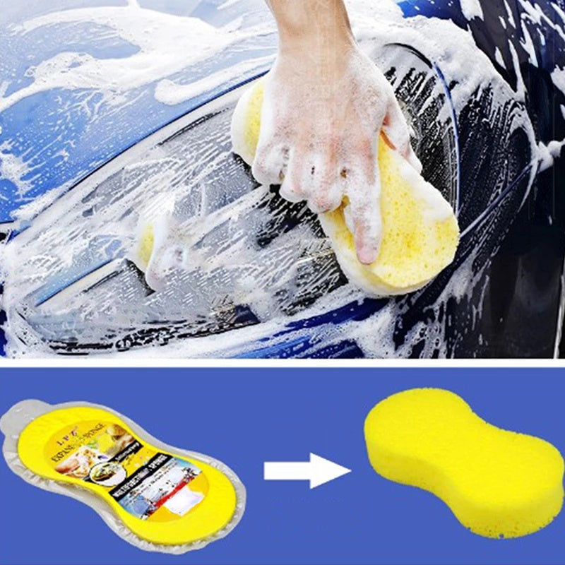 Car Glass Cleaning Sponge Foam Auto Window Washing Tool Large Vacuum Compressed Foam