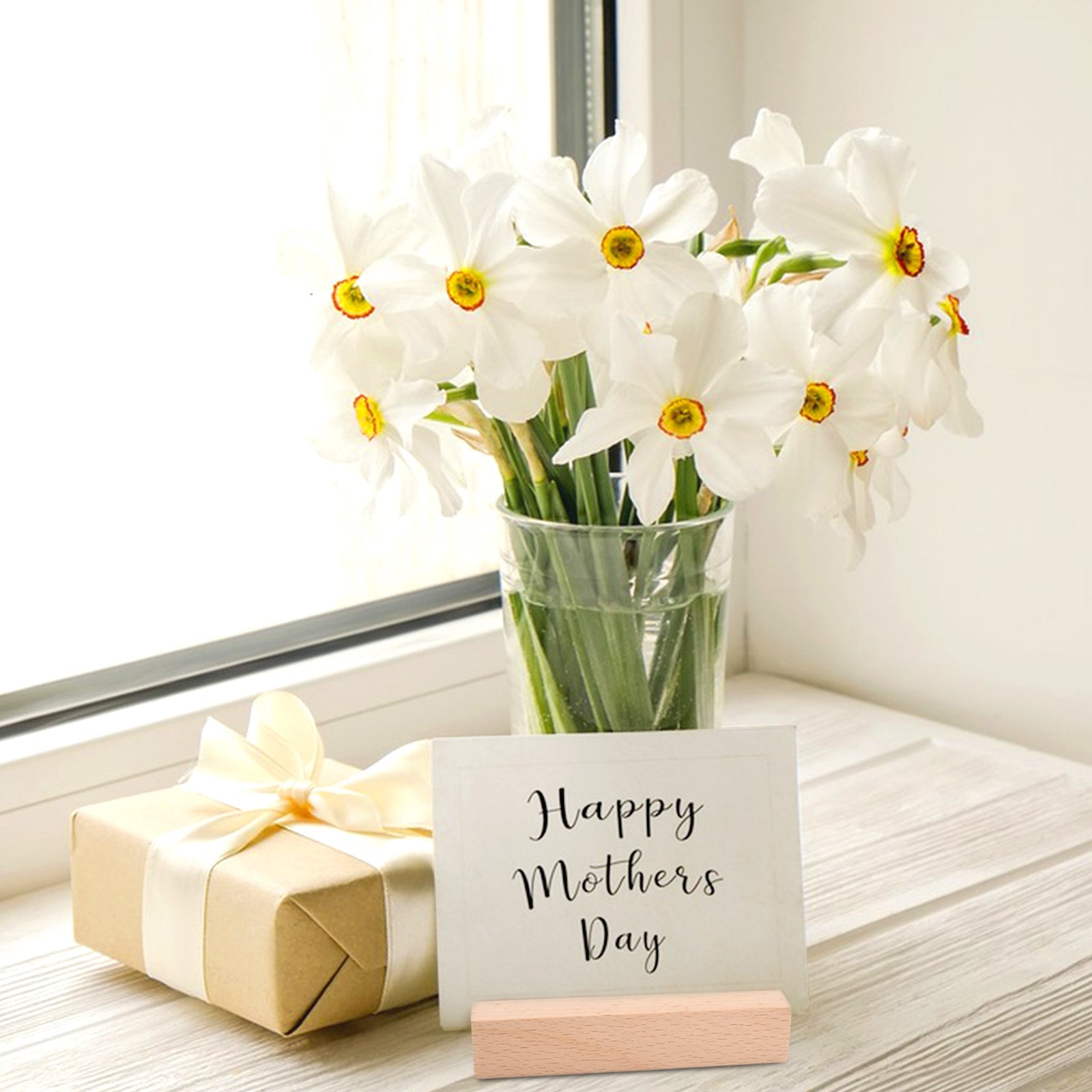 Set of 20 Handmade Beech Wood Wedding Place Cards and Holders for Table Decor