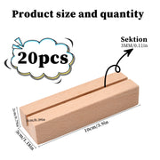 Set of 20 Handmade Beech Wood Wedding Place Cards and Holders for Table Decor