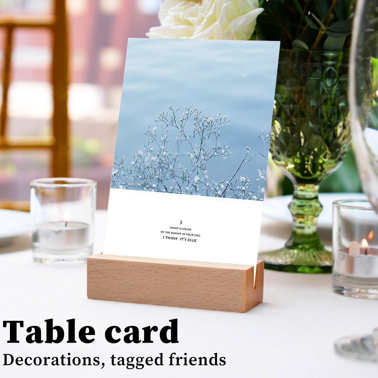 Set of 20 Handmade Beech Wood Wedding Place Cards and Holders for Table Decor