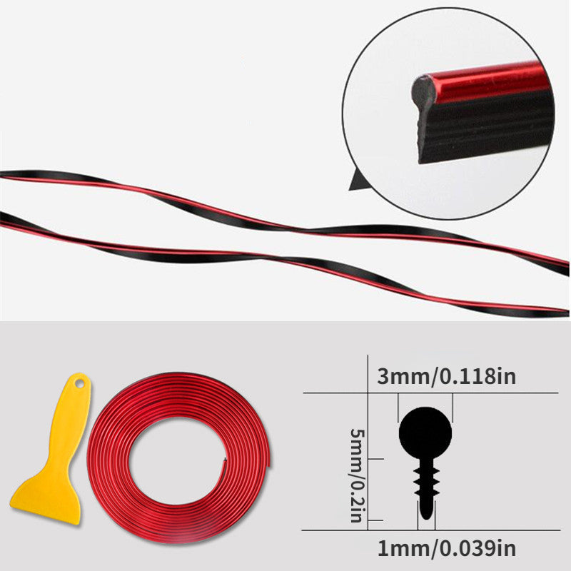 Tira de moldura interior de coche universal de 5m, tira de decoración flexible para tablero