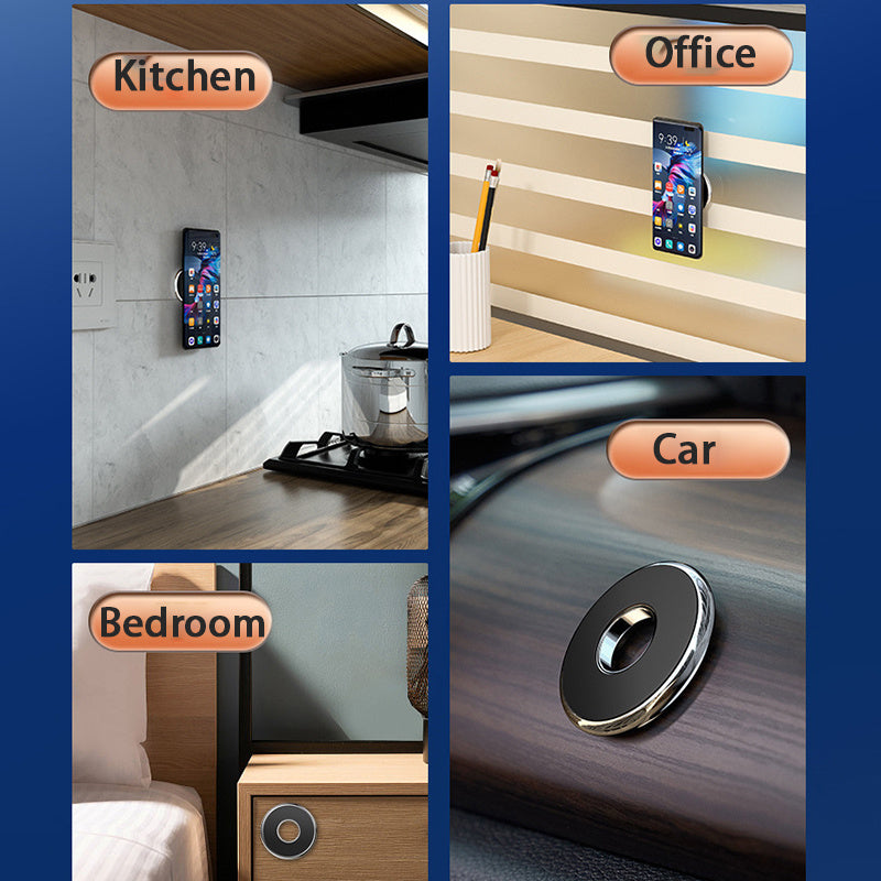 Mini Metal Magnetic Car Phone Holder Circular Dashboard Mount for Navigation and Keys