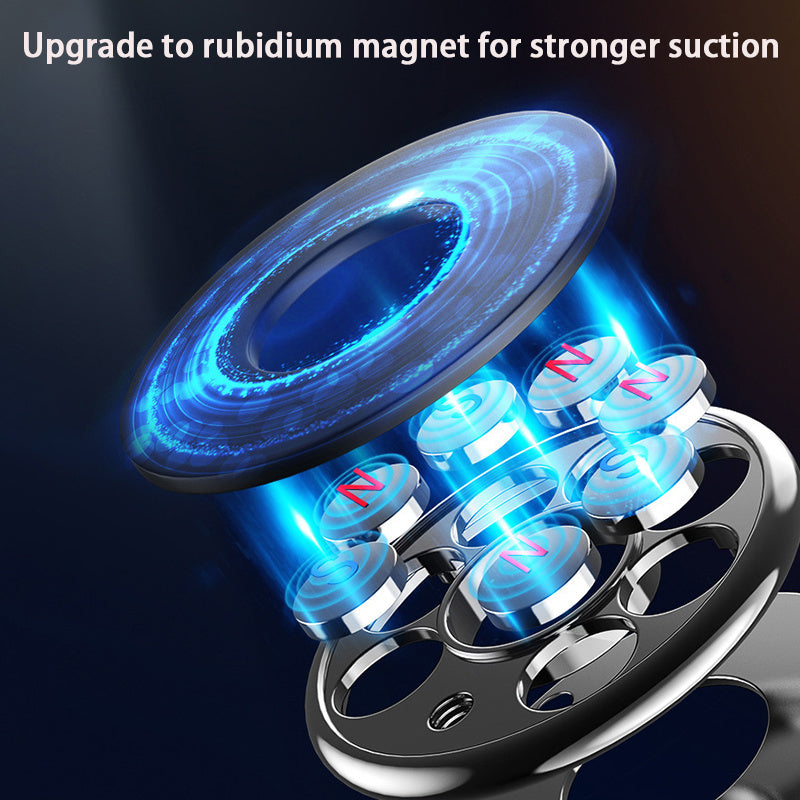 Mini Metal Magnetic Car Phone Holder Circular Dashboard Mount for Navigation and Keys