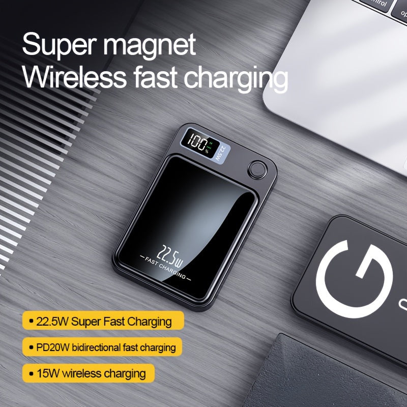 5000/10000mAh Magnetic Wireless Power Bank 22.5W Fast Charging for Apple Android Devices