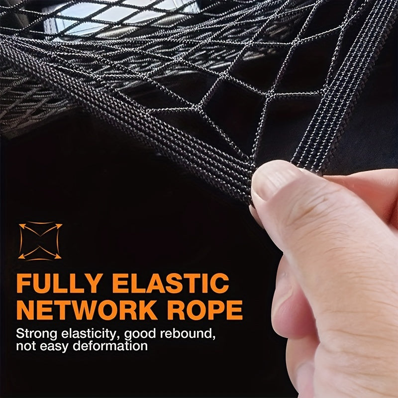 Motorcycle Helmet Storage Cargo Net Bungee Net with Hooks and Elasticity