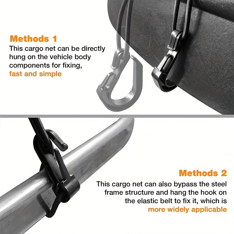 Motorcycle Helmet Storage Cargo Net Bungee Net with Hooks and Elasticity