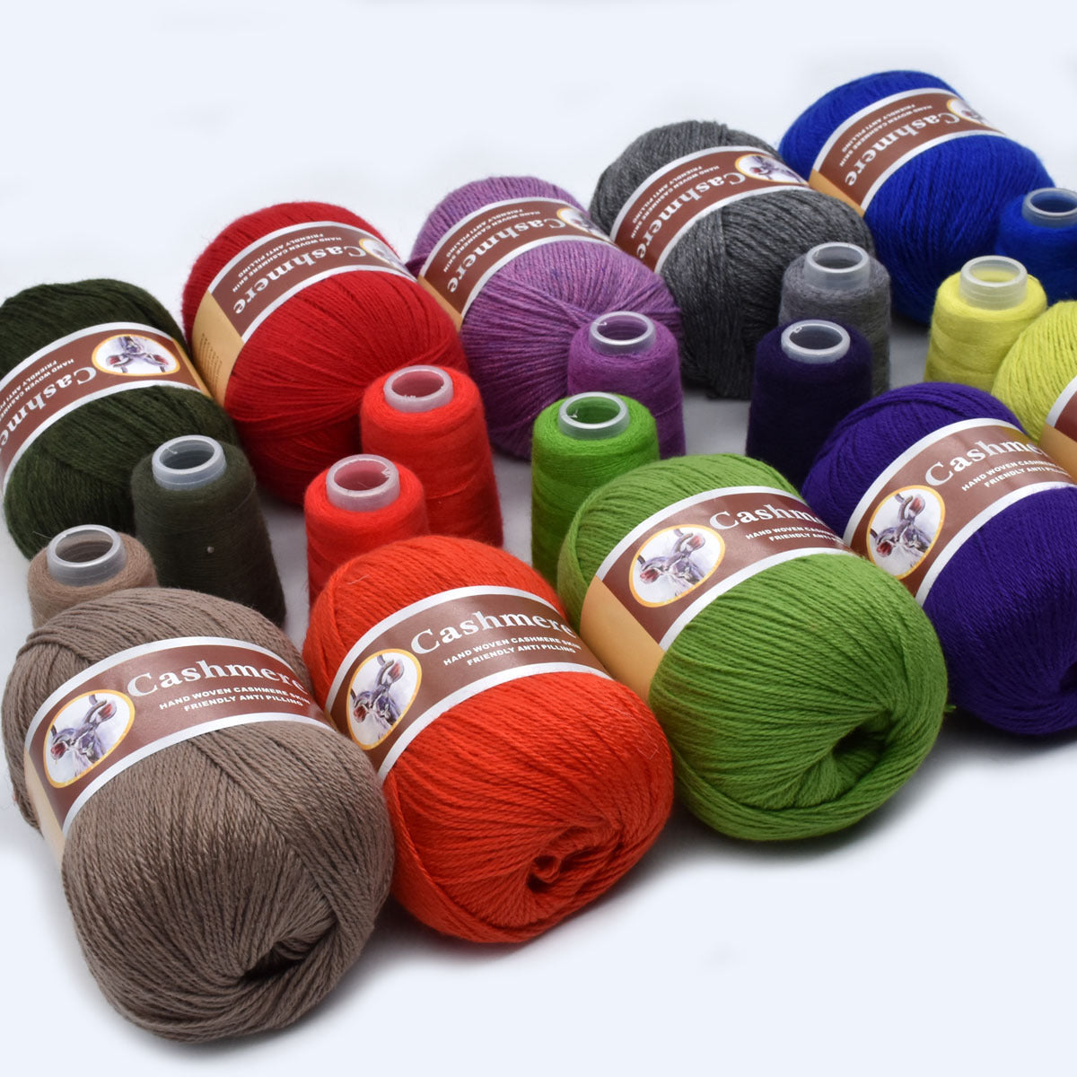 Hand-Woven Cashmere Blend Crochet Yarn 70 Cashmere 320m Assorted Colors
