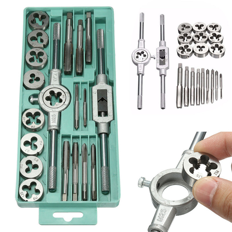 Hand Tap and Die Set 12/20/40 Pieces for M3-M12 Screw Threads