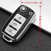 Car Key Case for VW Golf Passat Tiguan Polo Jetta B7 B8 Compact Leather