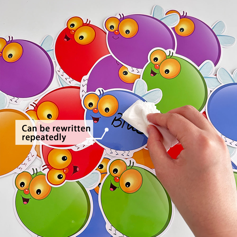 Double-Sided Write & Wipe Flash Cards with Fly Swatter Toys for Vocabulary and Fry Words Practice in Kindergarten