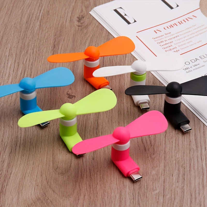 Portable Mini Phone Fan USB Powered Adjustable Colorful Cooling Fan for Android and Apple Devices