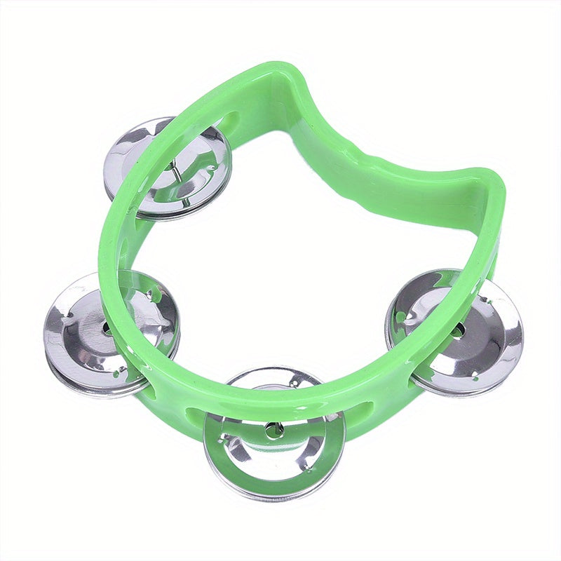 Plastic Hand Tambourine with 4 Bells for Kids and Adults Musical Percussion Instrument for Parties and Celebrations