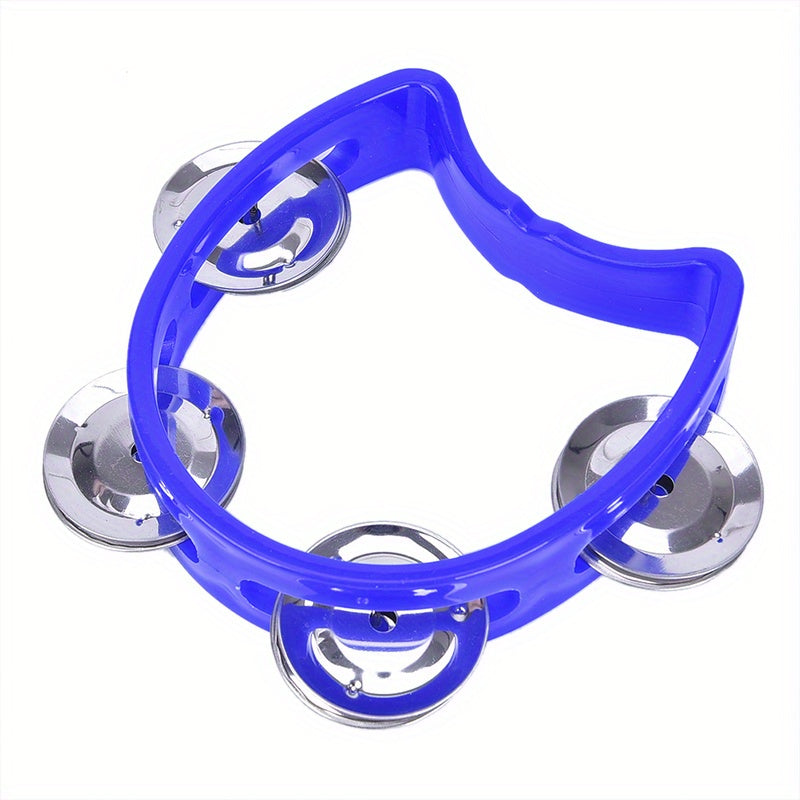 Plastic Hand Tambourine with 4 Bells for Kids and Adults Musical Percussion Instrument for Parties and Celebrations