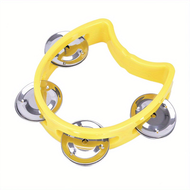 Plastic Hand Tambourine with 4 Bells for Kids and Adults Musical Percussion Instrument for Parties and Celebrations