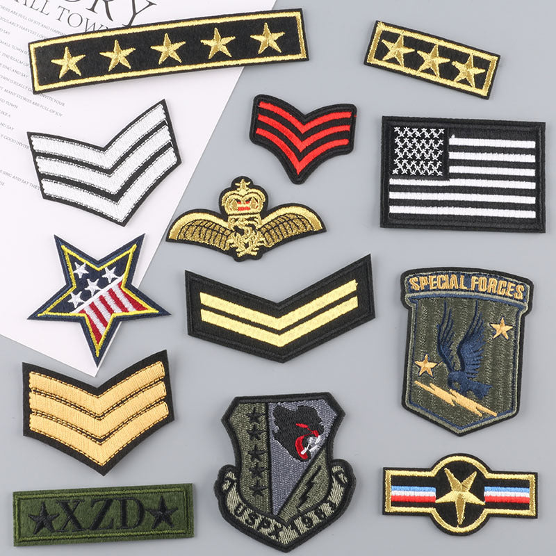 13 Military Badge Designs for Men Including Cap Badges Embroidery and Iron-On Stickers