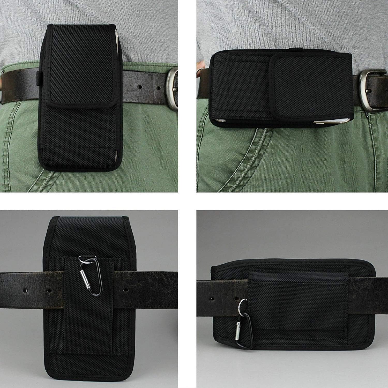 Black Nylon Waist Bag with Edgy Design