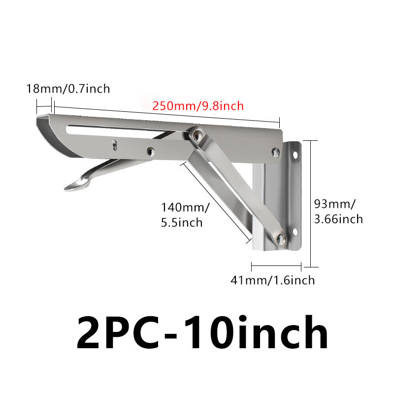 Qoplangan zanglamaydigan po'latdan yasalgan burilish burchakli braketlar, sozlanadigan uchburchak javon qo'llab-quvvatlovchilari, devorga o'rnatish uchun asbob-uskunalar