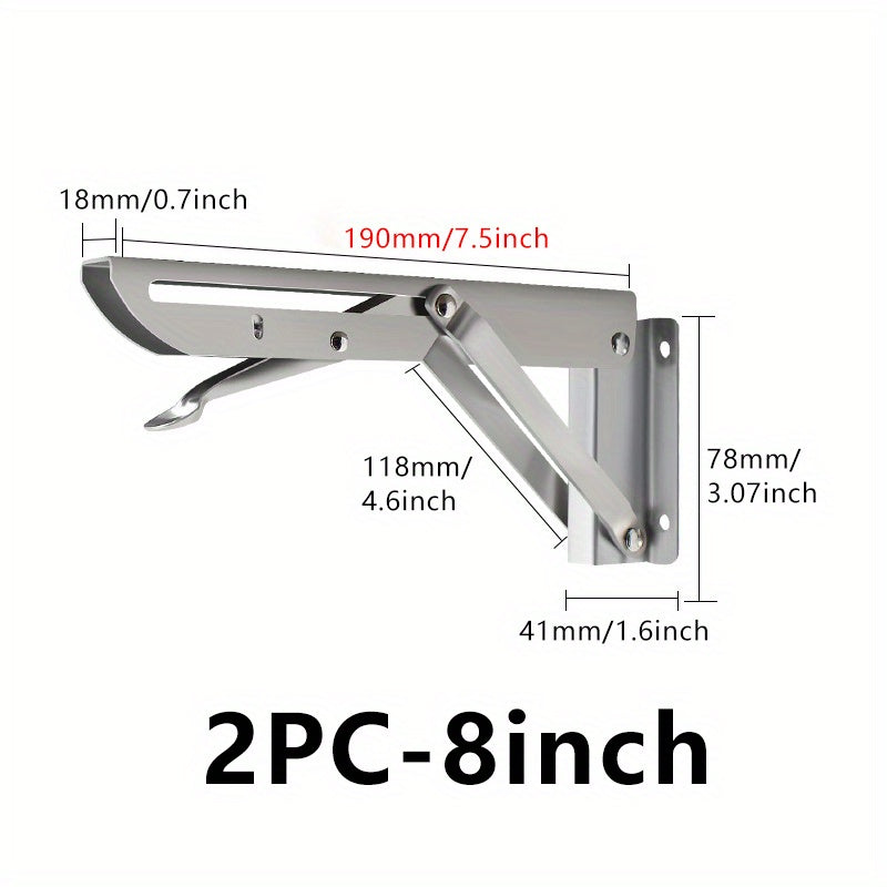 Qoplangan zanglamaydigan po'latdan yasalgan burilish burchakli braketlar, sozlanadigan uchburchak javon qo'llab-quvvatlovchilari, devorga o'rnatish uchun asbob-uskunalar