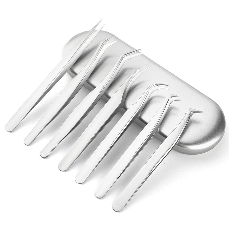 Unisex Stainless Steel Eyelash Extensions Tweezers Lash Combo Tool