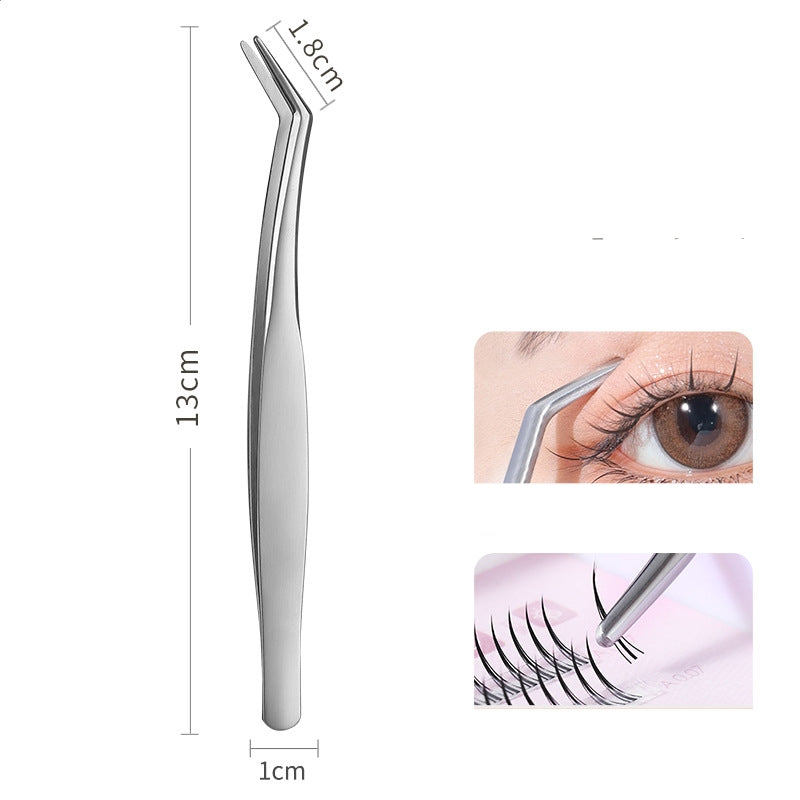 Unisex Stainless Steel Eyelash Extensions Tweezers Lash Combo Tool