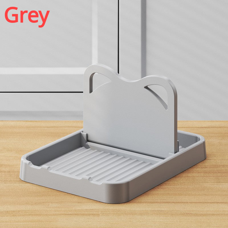 Organizer Rack with Wooden Knob for Kitchen Utensils and Pot Lids in Polished Finish