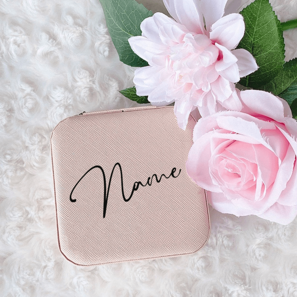 Персональный дорожный кейс для украшений с индивидуальным именем, подарок на день рождения, подружкам невесты, свадьбы, День отца