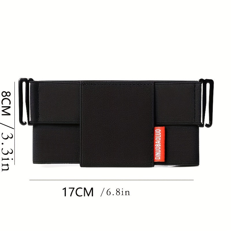 Sports Waist Bag for Men and Women with Multi-Layer Storage Nylon Black