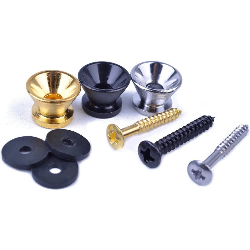 2 Pieces Guitar Strap Locks Aluminum End Pins for Acoustic Electric Bass Ukulele Red Black Yellow Grey