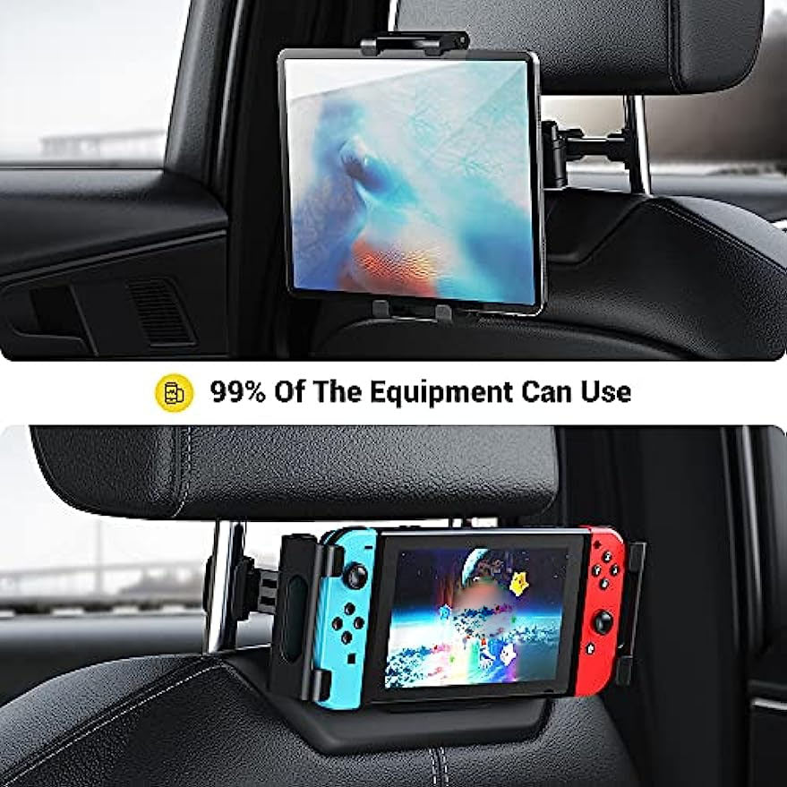 Universal Car Headrest Tablet Mount Adjustable Swivel for Ipad Phone