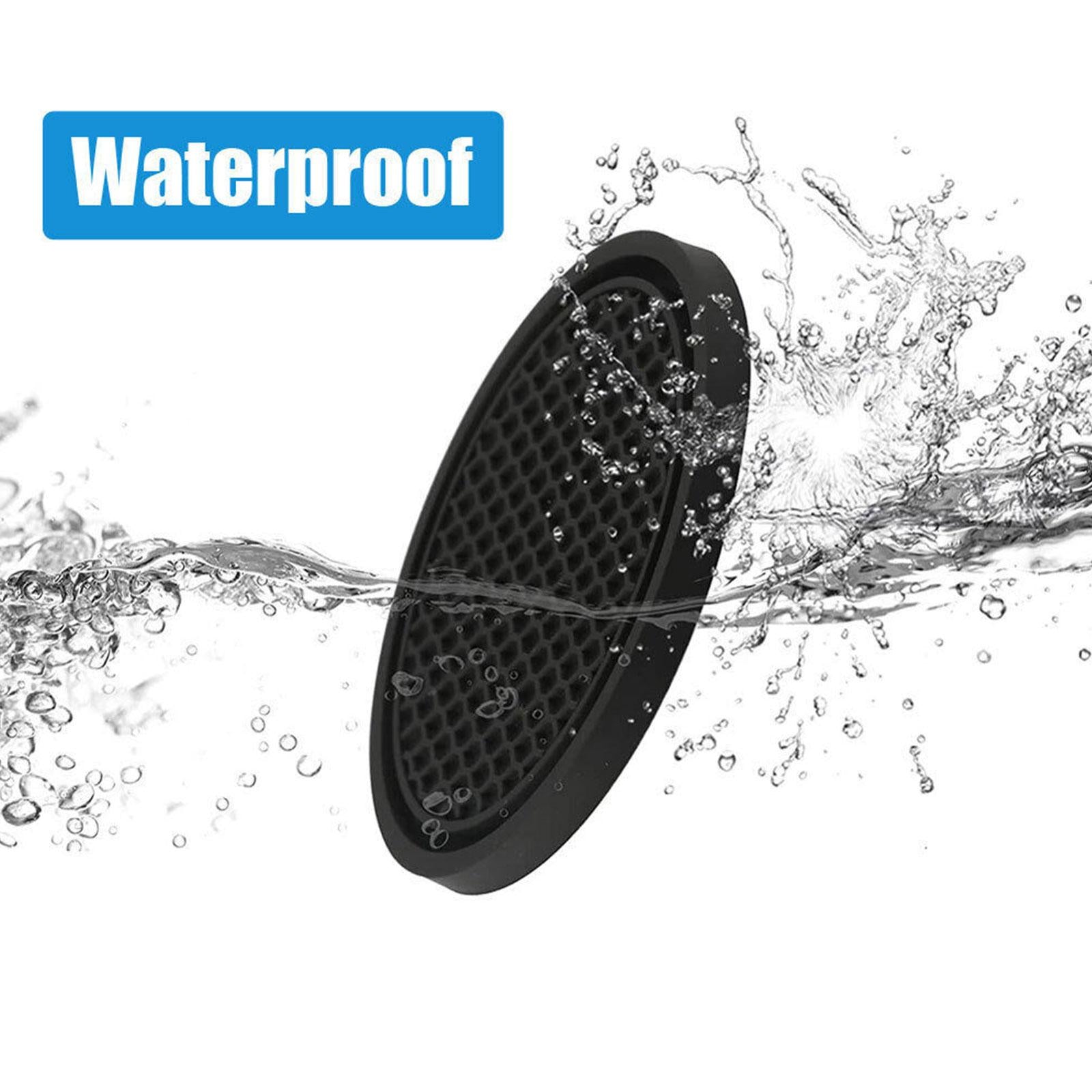 2pcs Car Water Cup Base Non-slip Mat Interior Decoration Black