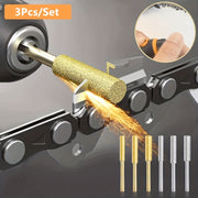 3-Piece Metal Emery Grinding Head Set for Chainsaw Chain Sharpening Electric File Tool