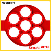 Сковорода для омлетов из силикона с антипригарным покрытием, оснащенная формой на 7 ячеек, идеально подходит для приготовления идеально сформированных блинов и яиц дома. Универсальный кухонный гаджет для вашей кухни.