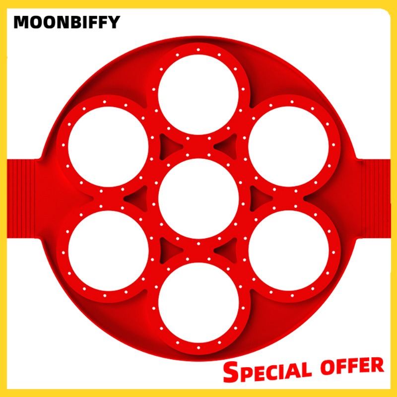 Сковорода для омлетов из силикона с антипригарным покрытием, оснащенная формой на 7 ячеек, идеально подходит для приготовления идеально сформированных блинов и яиц дома. Универсальный кухонный гаджет для вашей кухни.