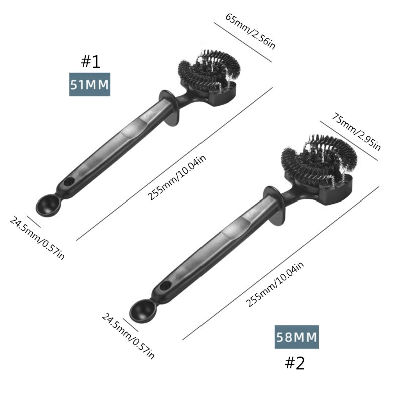 Coffee Machine Brush Cleaner with Removable 51/58mm Round Brushes for Espresso Group Head