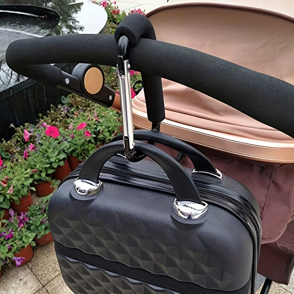 Ganchos para cochecito negro de 16cm para colgar bolsas y accesorios