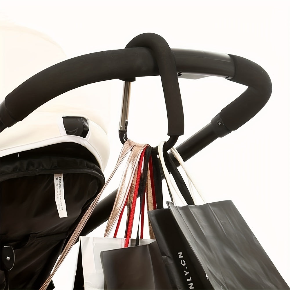 Ganchos para cochecito negro de 16cm para colgar bolsas y accesorios