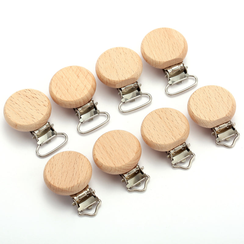 Set of 10 Beechwood Baby Nipple Clips 30mm Anti-Drop Nipple Holders for Kids